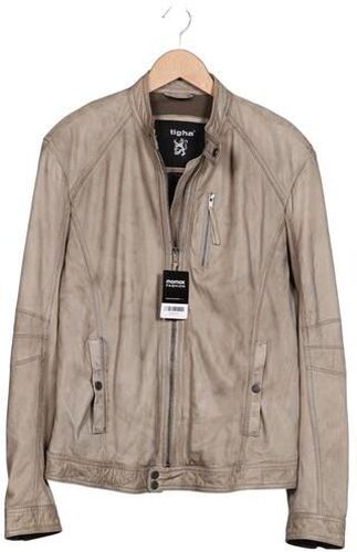 Herren Jacke, beige, Gr. XL, Baumwolle, Leder, Synthetik - Second Hand - tigha - Modalova