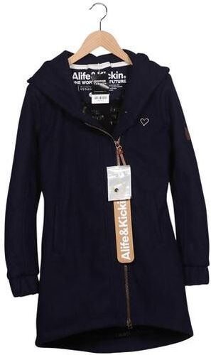 Damen Mantel, marineblau, Gr. XS, Synthetik, Viskose - Second Hand - Alife & Kickin - Modalova