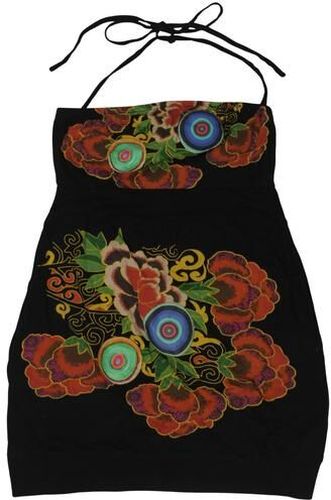 Damen Top, schwarz, Gr. M, Baumwolle, Viskose - Second Hand - Desigual - Modalova