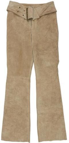 Damen Stoffhose, beige, Gr. XS, Leder, Synthetik - Second Hand - Gipsy - Modalova