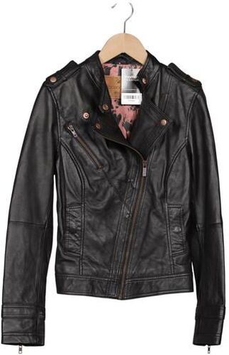 Damen Jacke, schwarz, Gr. M, Baumwolle, Leder - Second Hand - Goosecraft - Modalova