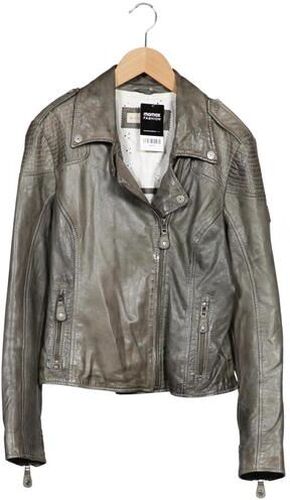 Damen Jacke, grau, Gr. EU 36, Baumwolle, Leder, Synthetik - Second Hand - Mauritius - Modalova