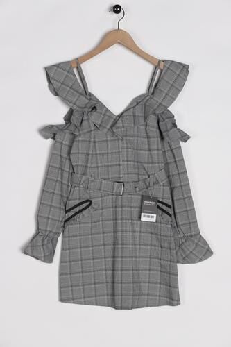 Damen Kleid, grau, Gr. EU 34, Synthetik - Second Hand - Missguided - Modalova