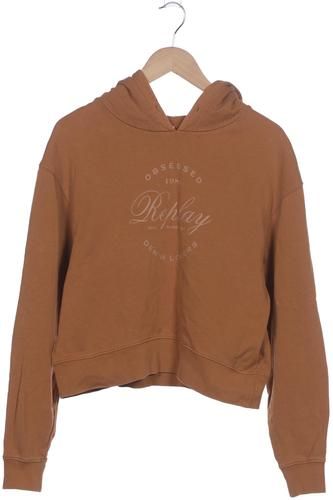 Damen Kapuzenpullover, braun, Gr. XS, Baumwolle - Second Hand - Replay - Modalova