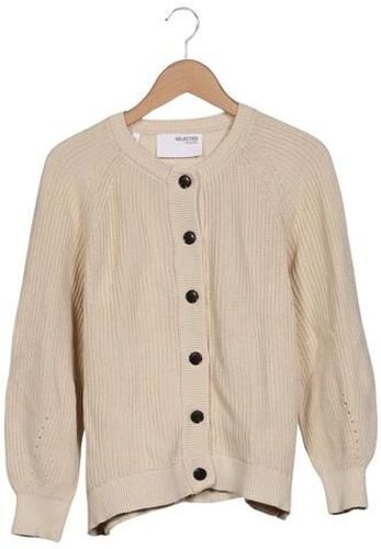 Damen Strickjacke, beige, Gr. L, Baumwolle - Second Hand - Selected - Modalova