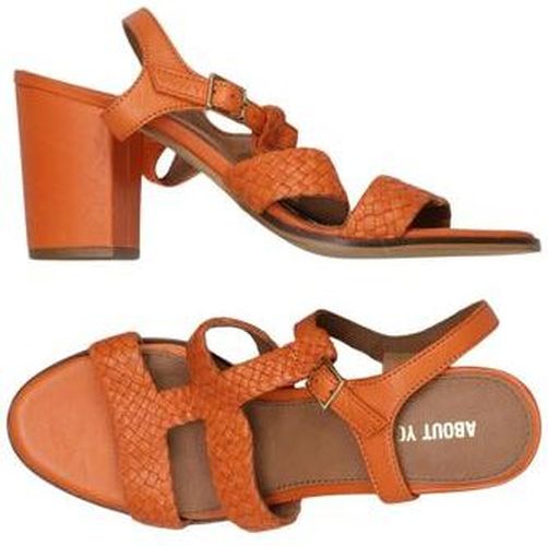 Damen Sandale, orange, Gr. EU 39, Leder - Second Hand - About you - Modalova