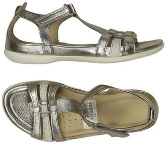 Damen Sandale, silber, Gr. EU 37, Leder - Second Hand - Ecco - Modalova