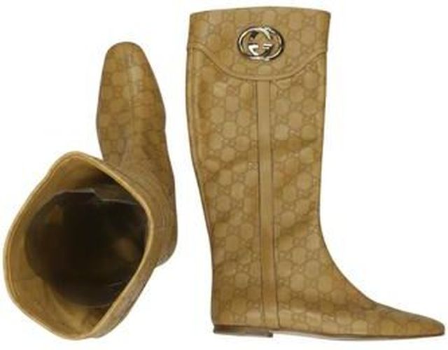 Damen Stiefel, beige, Gr. EU 37, Leder - Second Hand - Gucci - Modalova