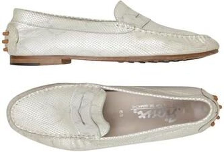 Damen Halbschuh, silber, Gr. EU 39.5 (UK 6.5), Leder - Second Hand - Sioux - Modalova