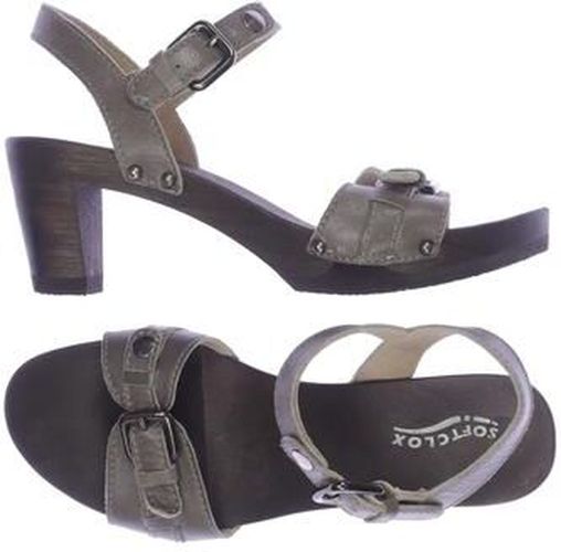 Damen Sandale, grau, Gr. EU 37, Leder - Second Hand - Softclox - Modalova