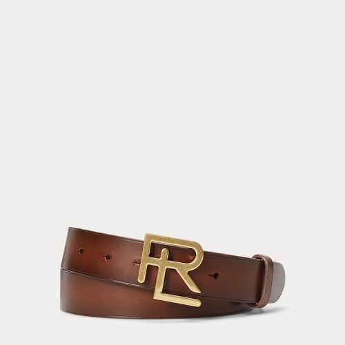 RL-Buckle Burnished Leather Belt - Purple Label - Modalova