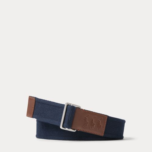 Triplicate Pony Leather-Trim Cotton Belt - Polo Ralph Lauren - Modalova