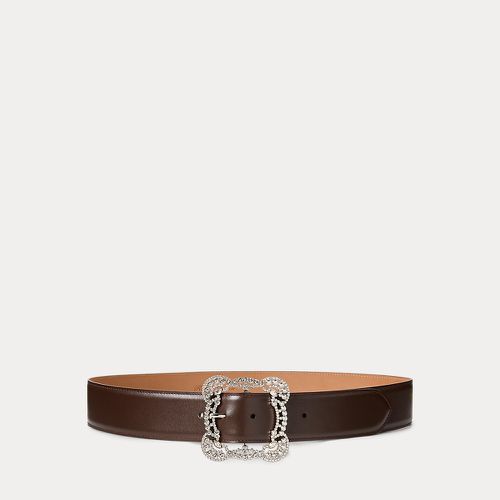 Crystal-Buckle Box Calfskin Belt - Collection - Modalova