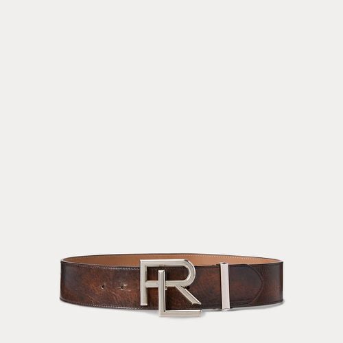 RL Distressed Calfskin Wide Belt - Collection - Modalova