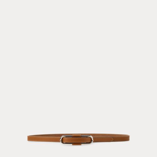 Oval-Buckle Calfskin Skinny Belt - Collection - Modalova