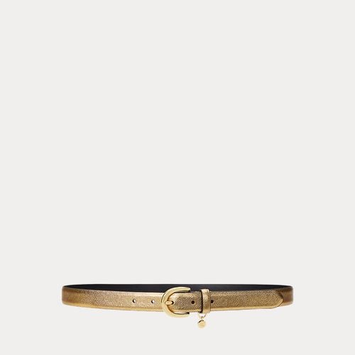 Charm Crosshatch Leather Belt - Lauren - Modalova