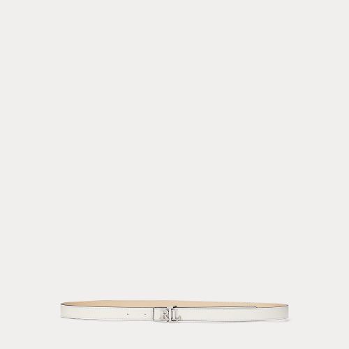 Logo Reversible Leather Skinny Belt - Lauren - Modalova