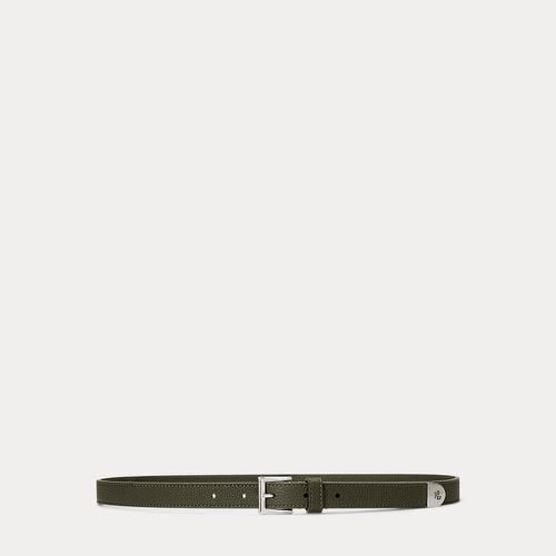 Pebbled Leather Skinny Belt - Lauren - Modalova