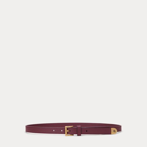 Pebbled Leather Skinny Belt - Lauren - Modalova