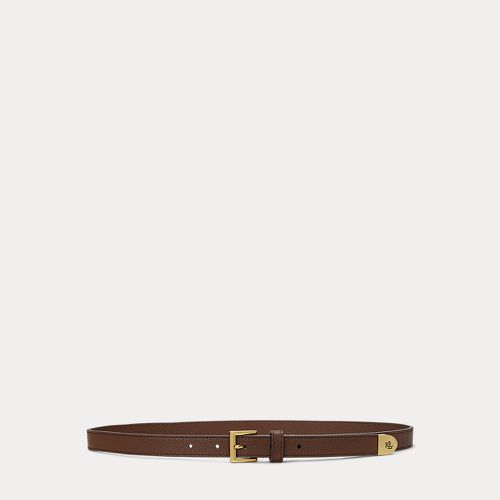 Pebbled Leather Skinny Belt - Lauren - Modalova