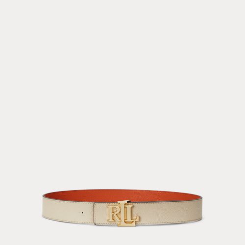 Reversible Pebbled Leather Wide Belt - Lauren - Modalova