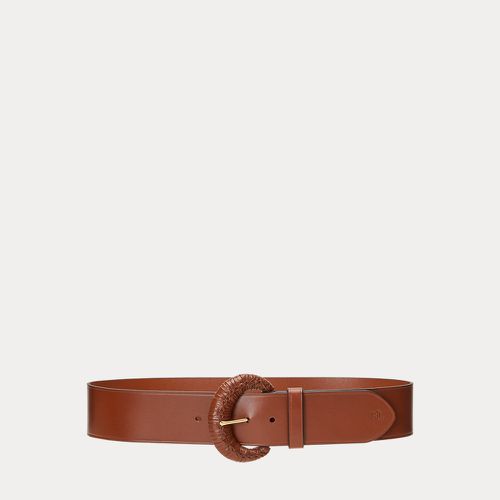 Crescent-Buckle Leather Wide Belt - Lauren - Modalova
