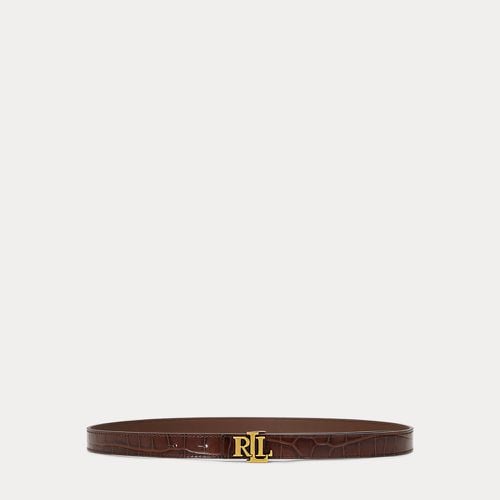 Logo Reversible Embossed Skinny Belt - Lauren - Modalova