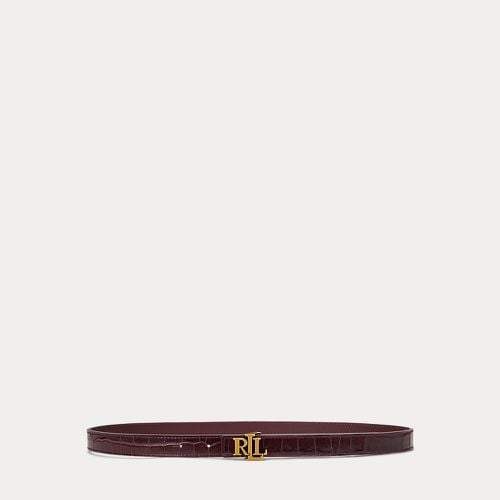 Logo Reversible Embossed Skinny Belt - Lauren - Modalova