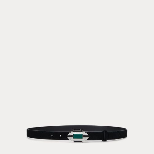 Embellished-Buckle Suede Belt - Lauren - Modalova