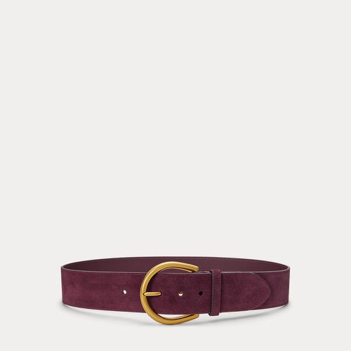 Round-Buckle Suede Wide Belt - Lauren - Modalova