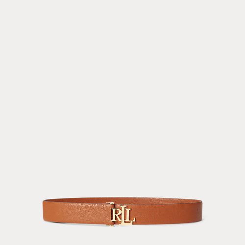 Logo Pebbled Leather Wide Belt - Lauren - Modalova