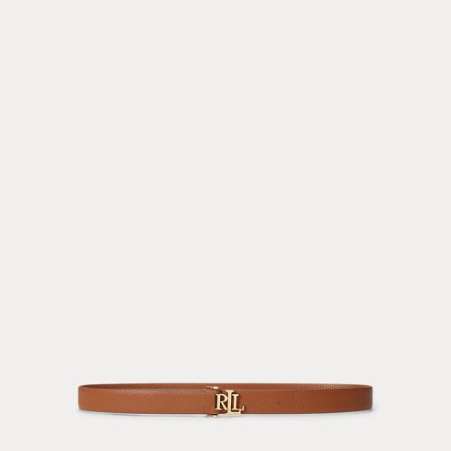 Logo Pebbled Leather Skinny Belt - Lauren - Modalova