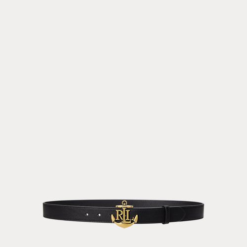 Anchor-Logo Leather Skinny Belt - Lauren - Modalova