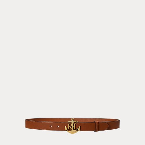 Anchor-Logo Leather Skinny Belt - Lauren - Modalova