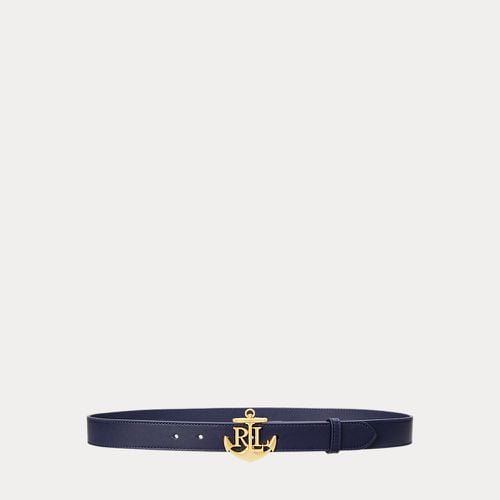 Anchor-Logo Leather Skinny Belt - Lauren - Modalova