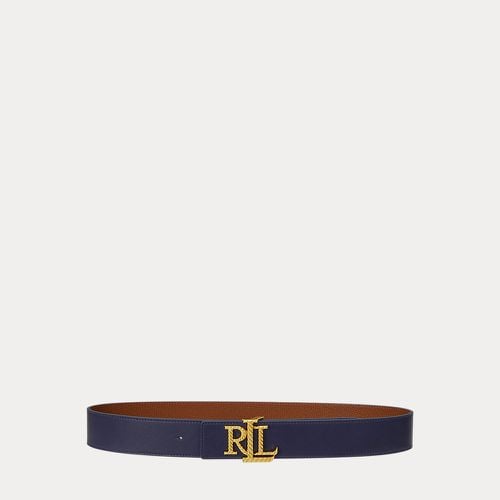 Logo Reversible Leather Wide Belt - Lauren - Modalova