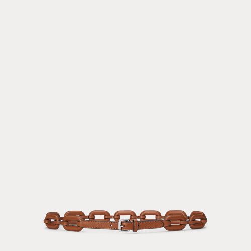 Leather-Wrapped Chain Belt - Lauren - Modalova