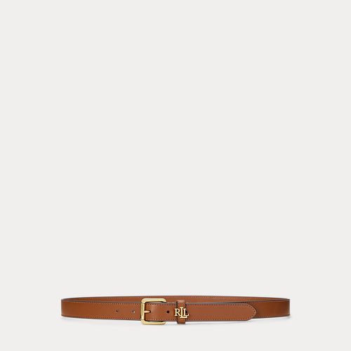 Logo-Keeper Leather Skinny Belt - Lauren - Modalova