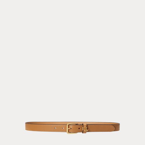 Logo-Keeper Leather Skinny Belt - Lauren - Modalova