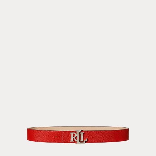 Logo Reversible Textured Wide Belt - Lauren - Modalova