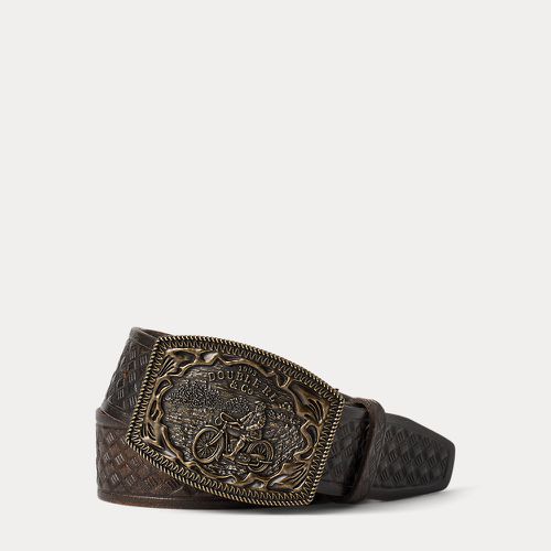 Basket-Weave-Embossed Leather Belt - RRL - Modalova