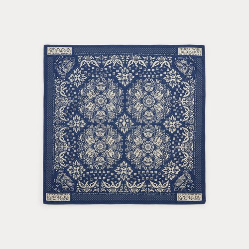 Bandana à motif fleuri en coton indigo - RRL - Modalova