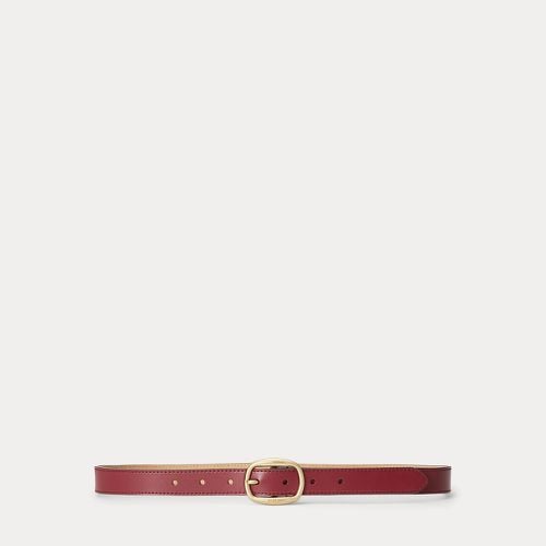 Oval-Buckle Skinny Leather Belt - Polo Ralph Lauren - Modalova