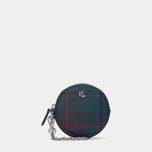 Plaid Leather Small Round Pouch - Lauren - Modalova