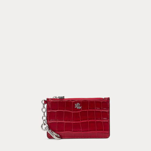 Croc-Embossed Leather Zip Card Case - Lauren - Modalova