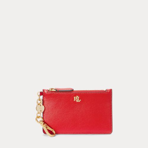 Heart-Charm Leather Zip Card Case - Lauren - Modalova