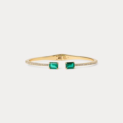 Gold-Tone Pave Stone Hinge Bangle - Lauren - Modalova