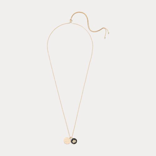 Tone Plaid & Crest Pendant Necklace - Lauren - Modalova
