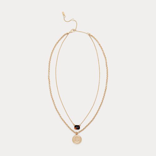 Layered Gold-Tone Logo Pendant Necklace - Lauren - Modalova