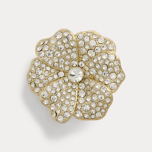 Gold-Tone Pave Flower Pin - Lauren - Modalova